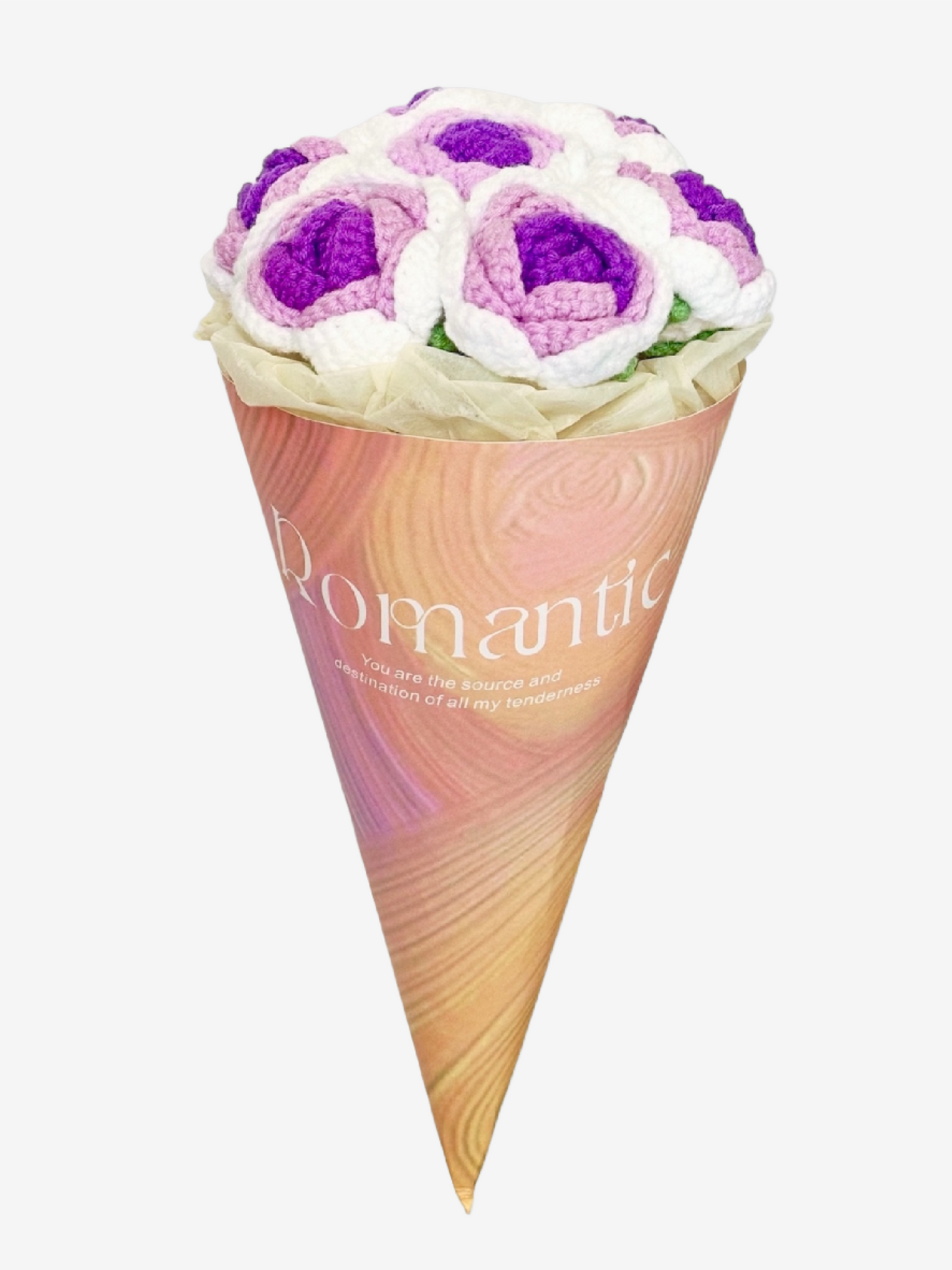 Dusty Lavender Rose Cone Arrangement